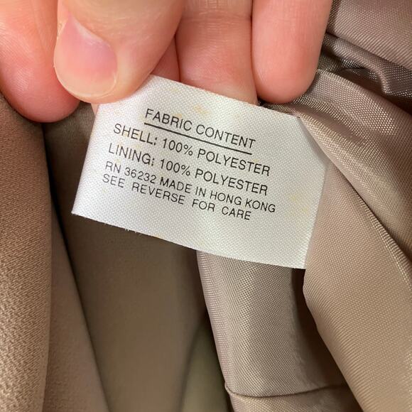 Gallery | Beige 100% Polyester Trench Coat w/ Belt Machine Wash Womens Large - Picture 6 of 9